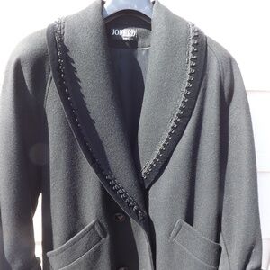 Vintage JOFELD Collection Womens Full Length 44" Coat deBall Black Velvet Large